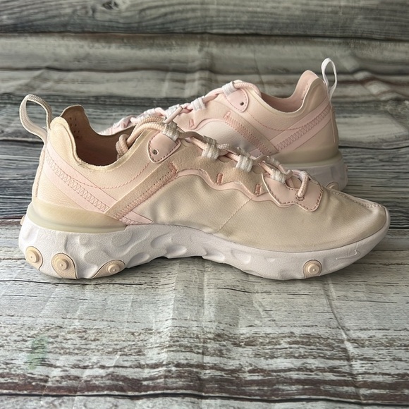 Nike Wmns React Element 55 Pink and Cream Sneakers Sz 7 - Picture 5 of 9